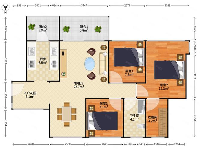 商品房 小三房 出行方便 精装可拎包入住